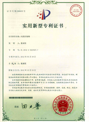 闪蒸控制阀门专利