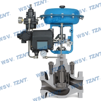 Top-guided single-seated control valve--