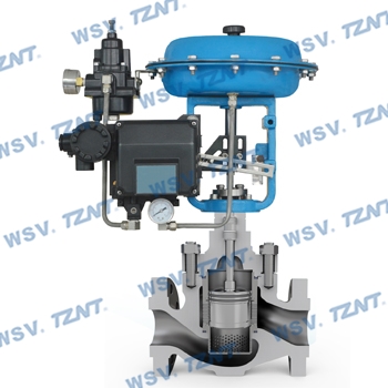 Top-guided single-seated control valve--